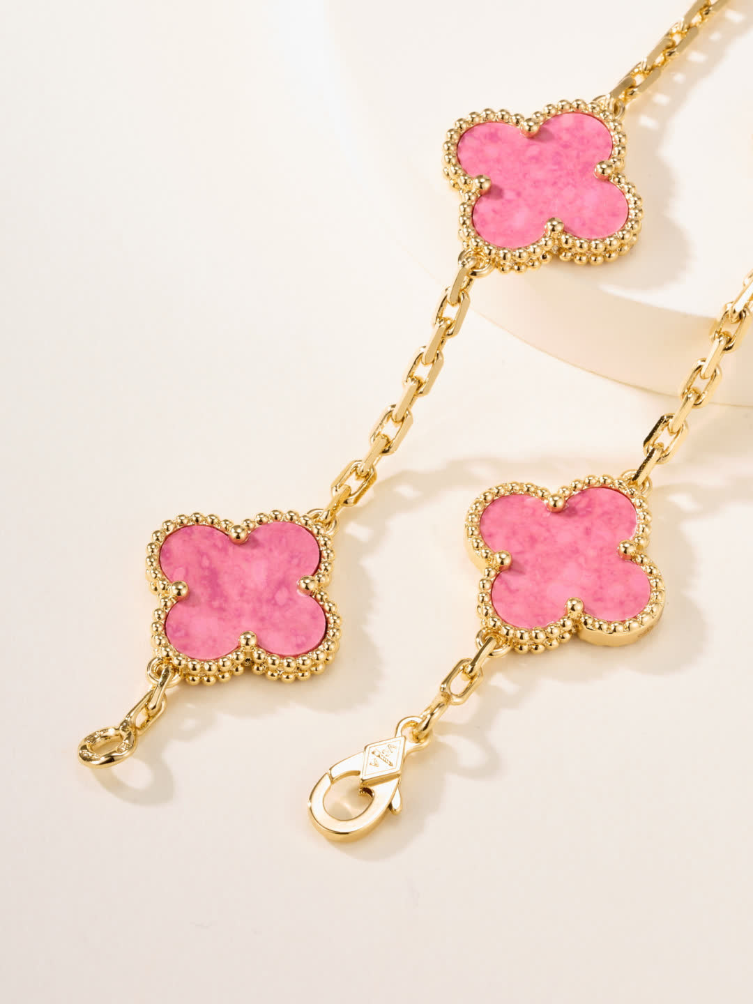 Van Cleef & Arpels Alhambra Pink Enamel Bracelet